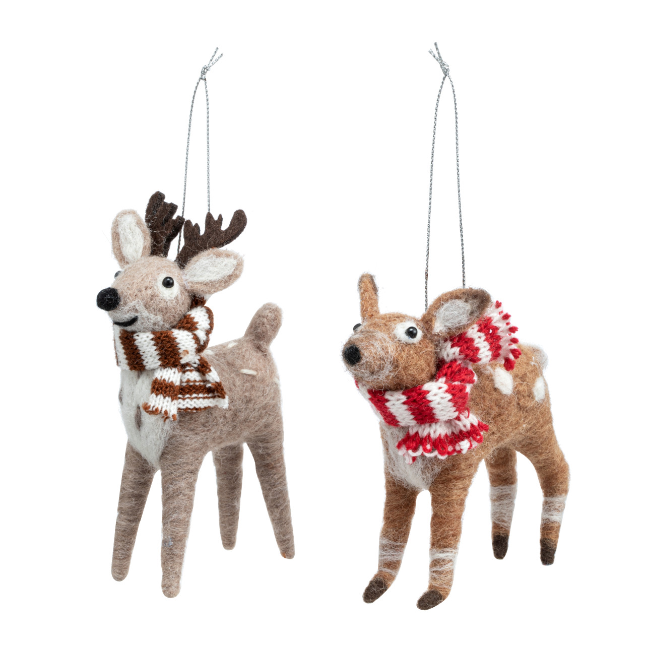 Deer Felt Ornaments - 2 Assorted thumbnail