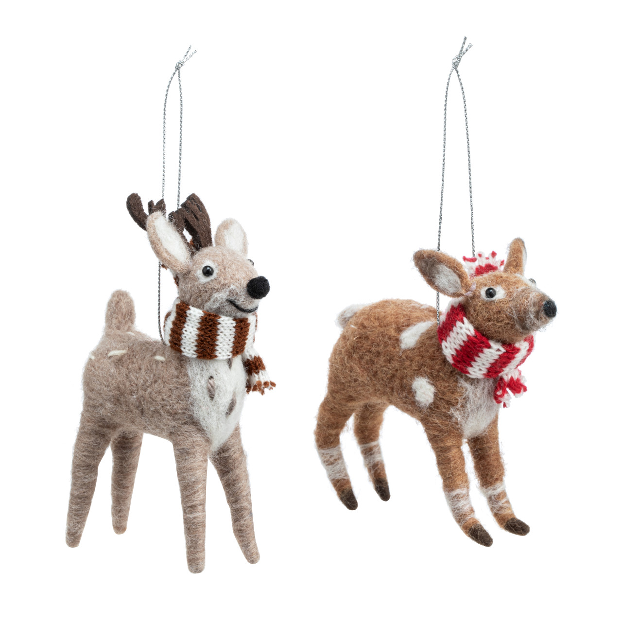 Deer Felt Ornaments - 2 Assorted thumbnail