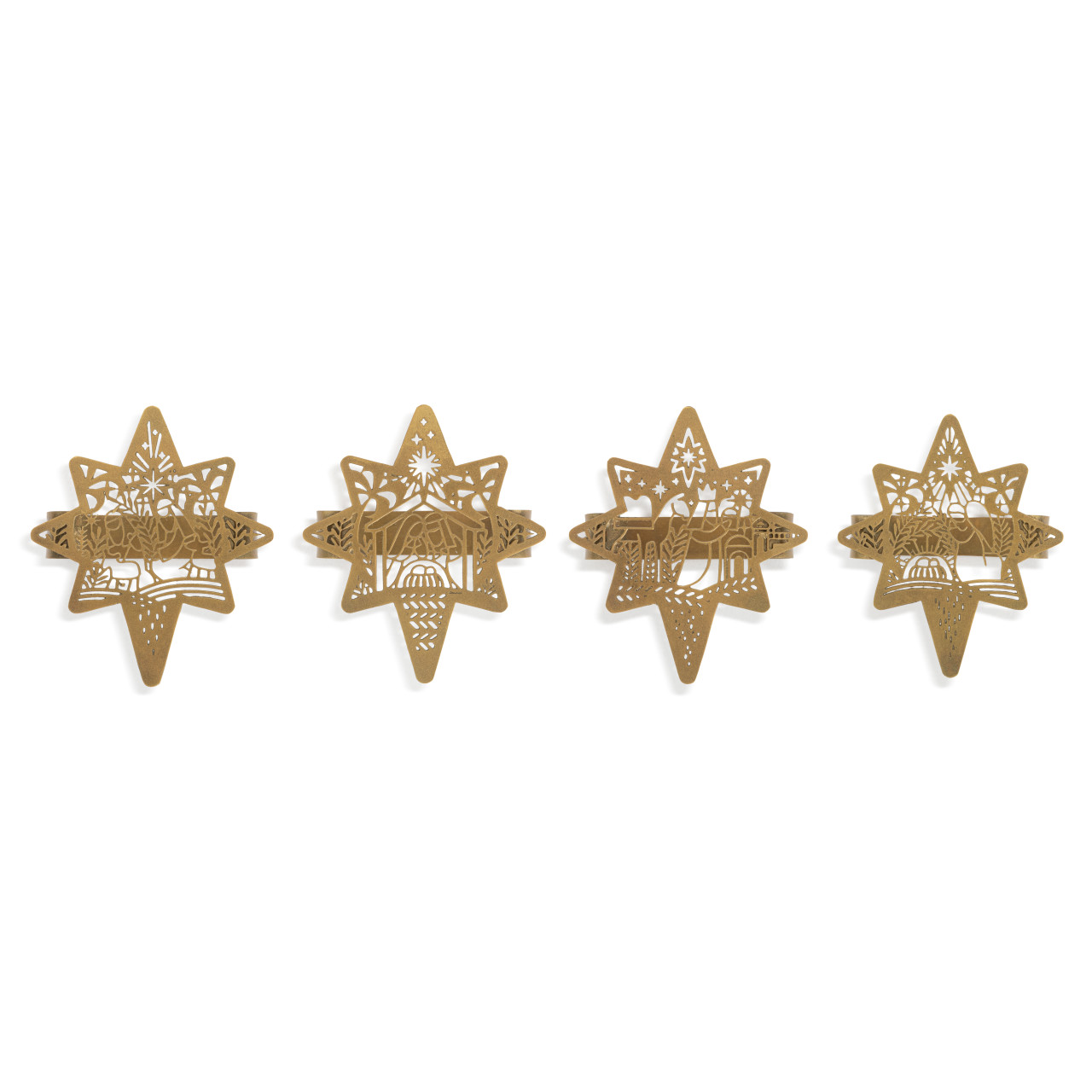 Star of Bethlehem Napkin Rings - Set of 4 thumbnail