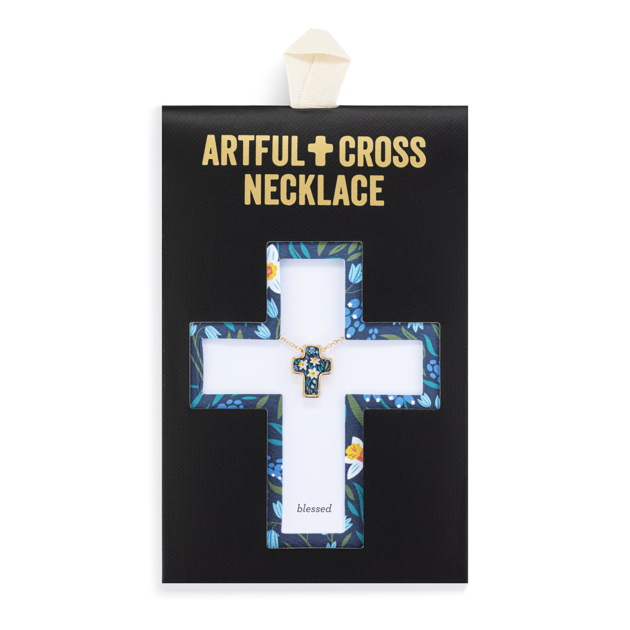 Artful Cross Necklace - Blessed thumbnail