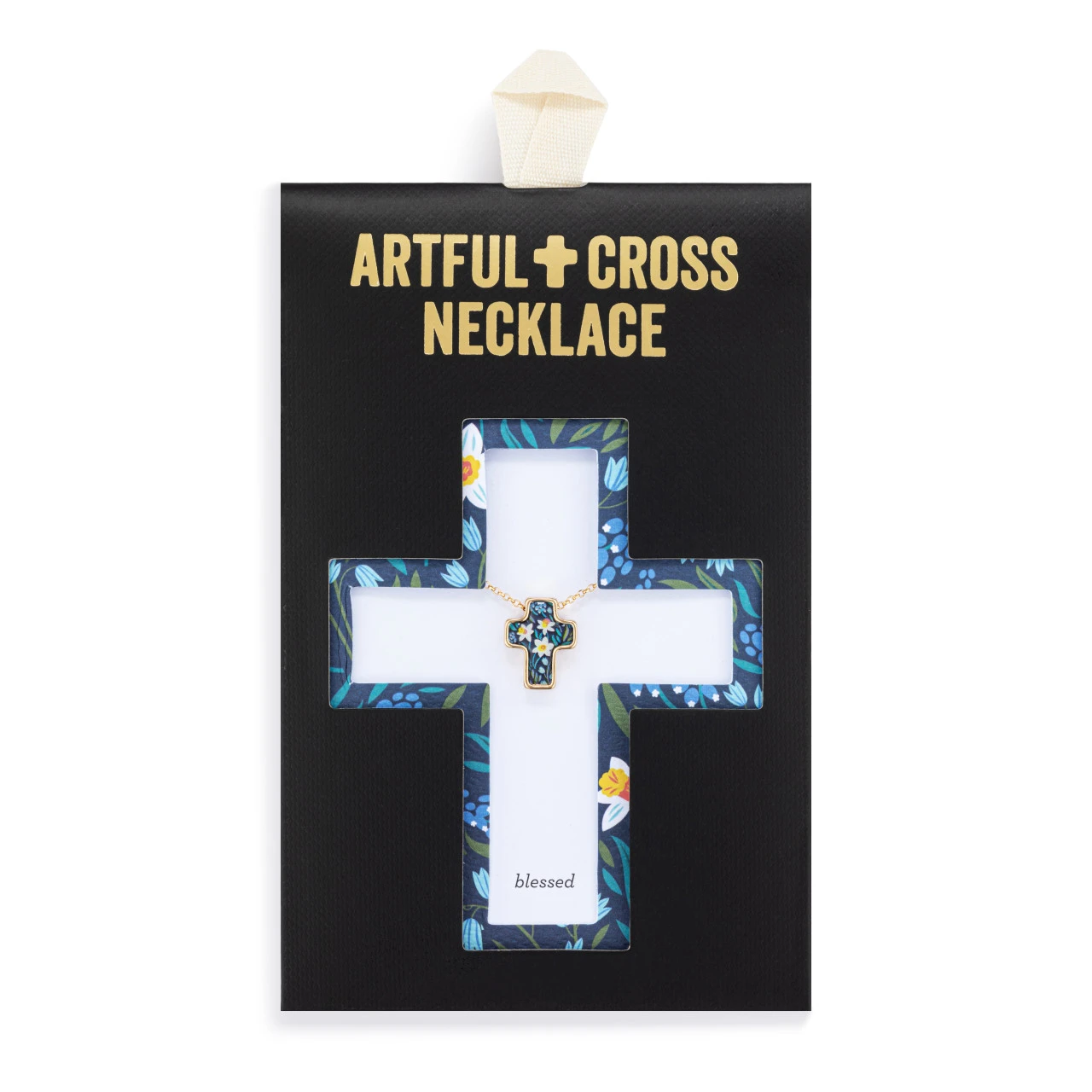 Artful Cross Necklace - Blessed thumbnail