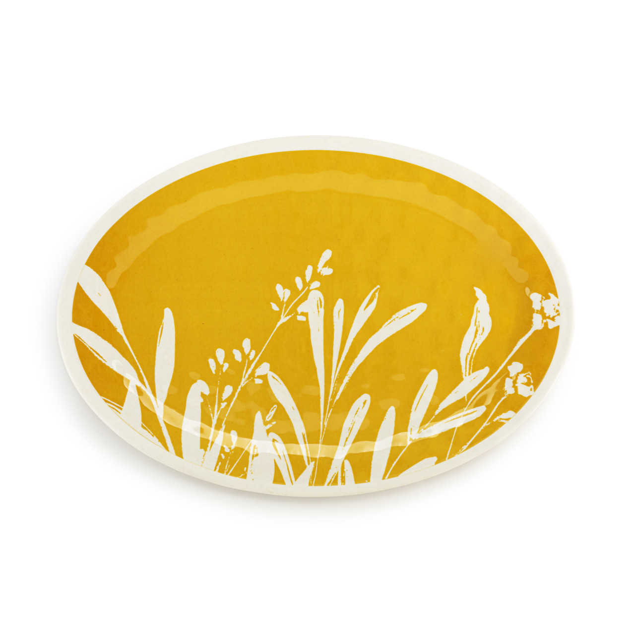 Gold Leaves Lg Melamine Oval Platter thumbnail