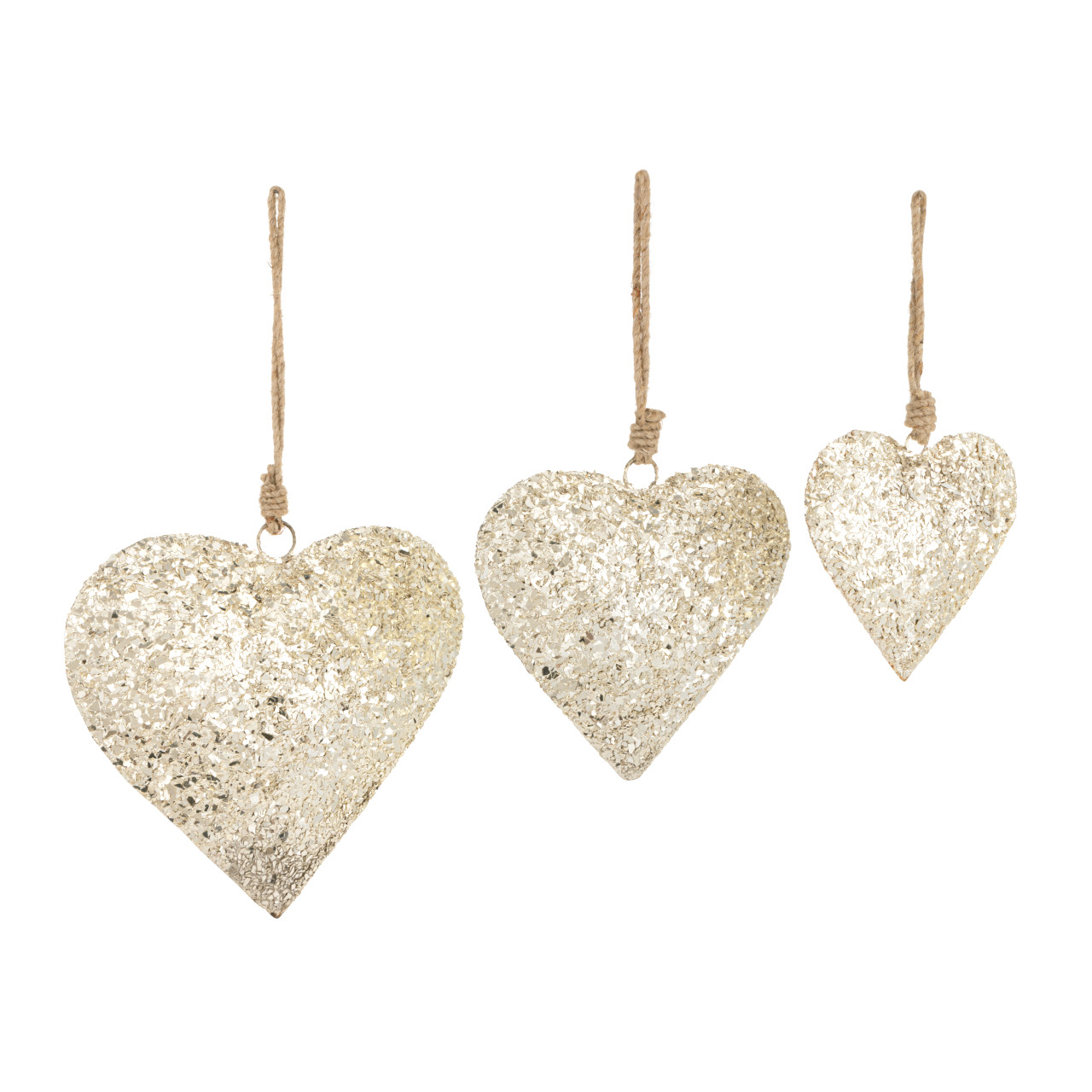 Large Glitter Heart Ornaments - Set of 3 thumbnail