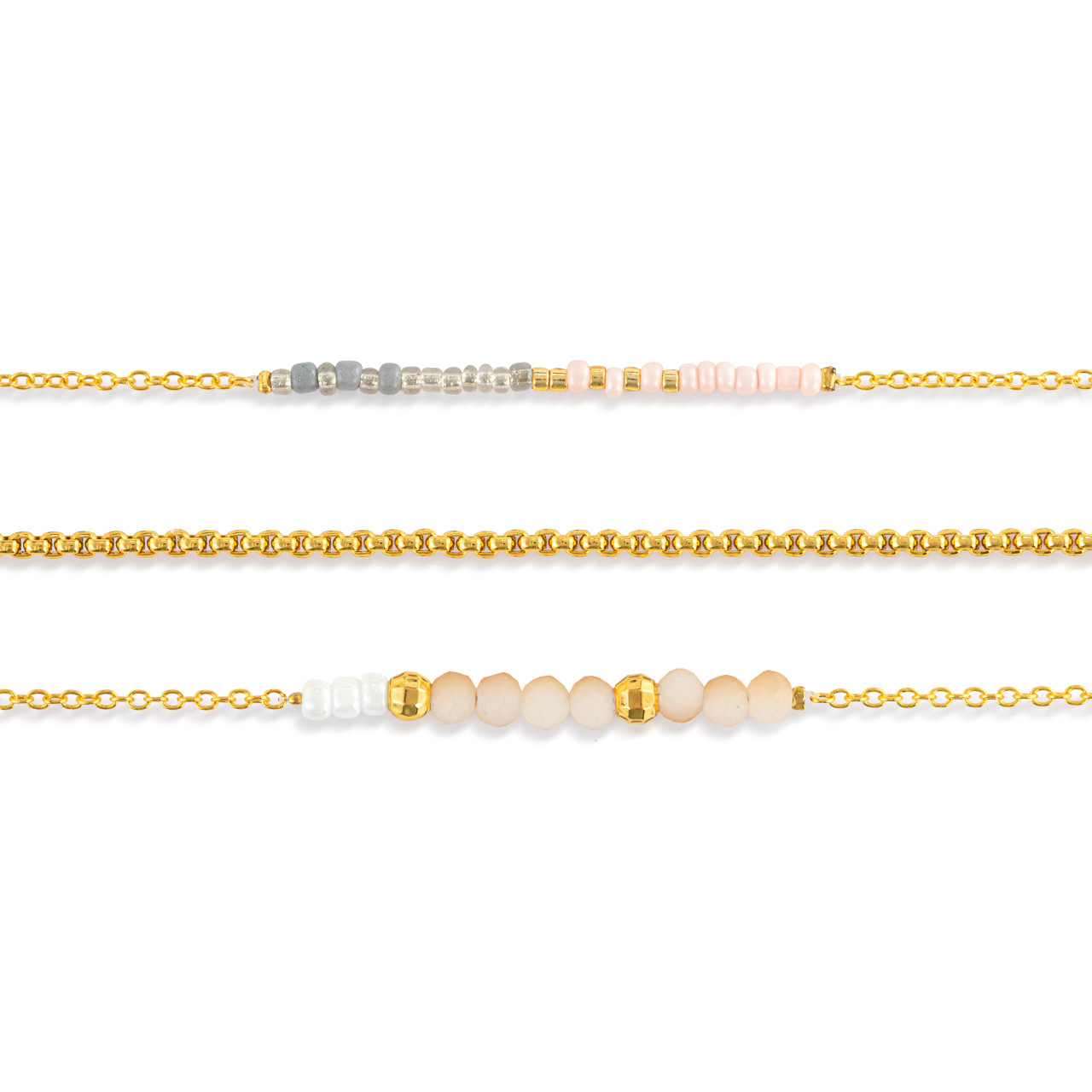 Necklace Set of 3 - Rose Cloud Gold thumbnail