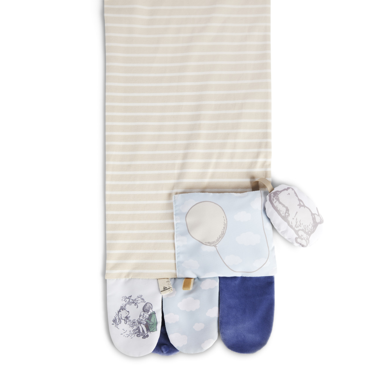 Mommy & Me Activity Scarf - Tan and Blue thumbnail