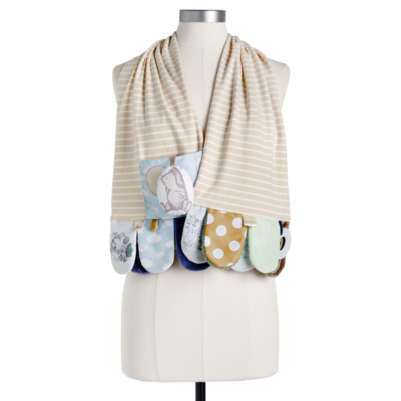Mommy & Me Activity Scarf - Tan and Blue thumbnail