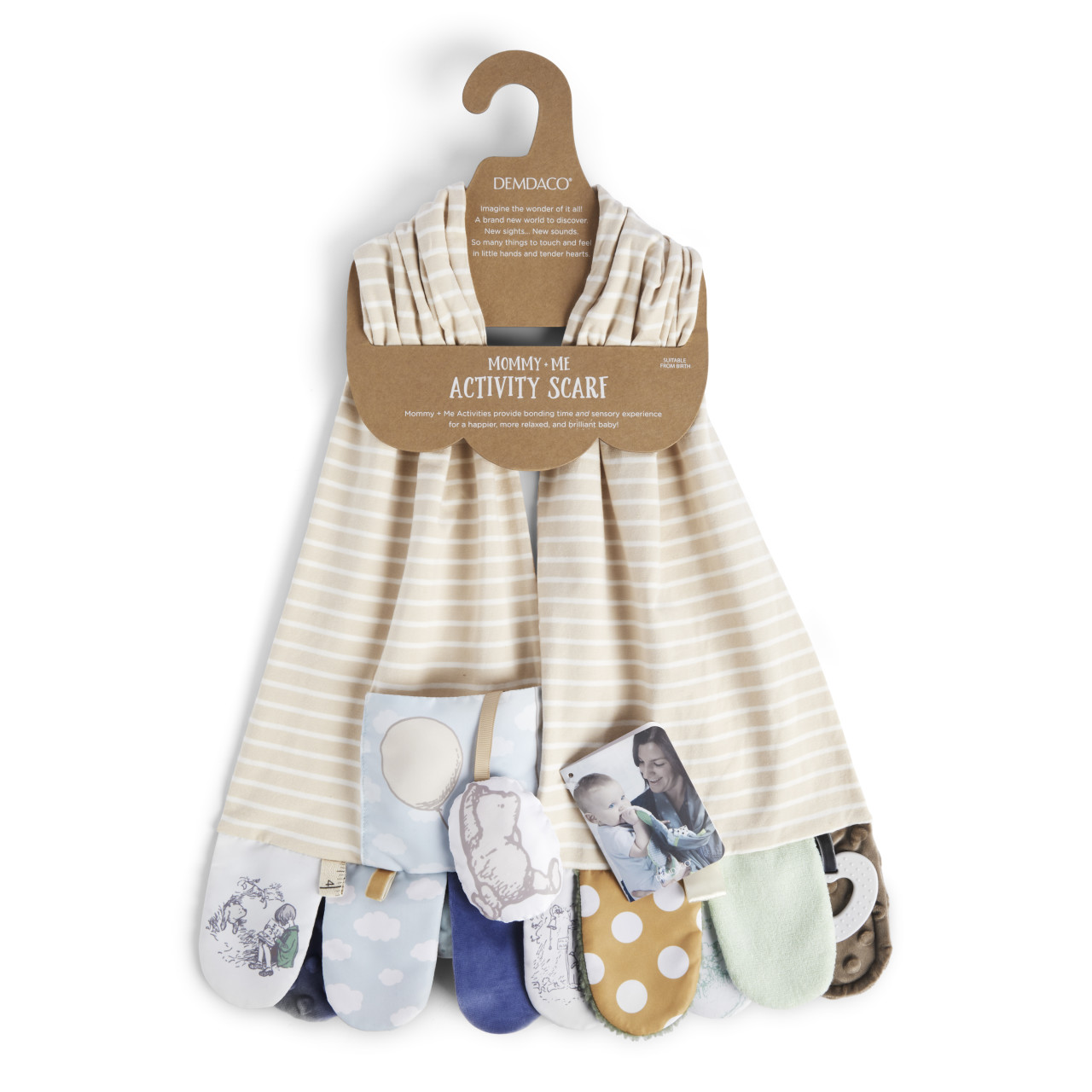 Mommy & Me Activity Scarf - Tan and Blue thumbnail