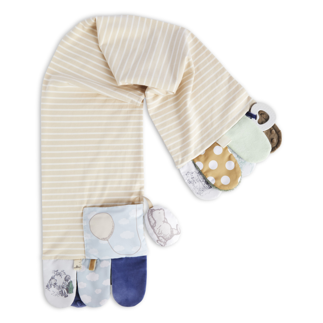 Mommy & Me Activity Scarf - Tan and Blue thumbnail