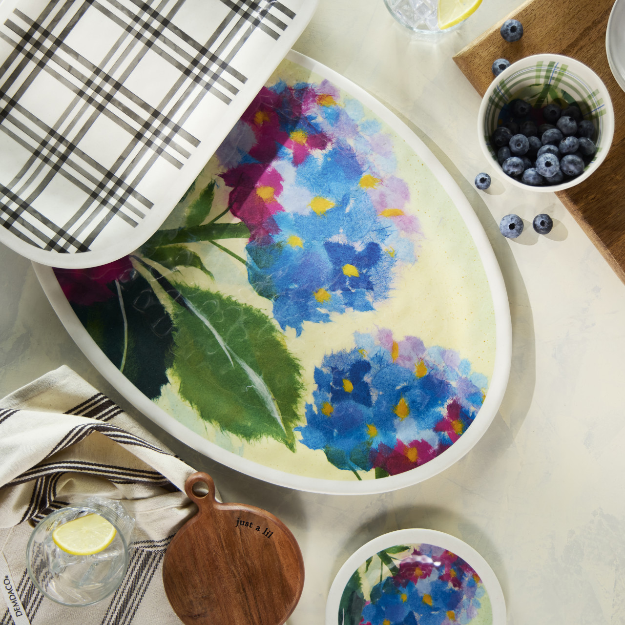 Hydrangea Ajisai Large Melamine Oval Platter thumbnail