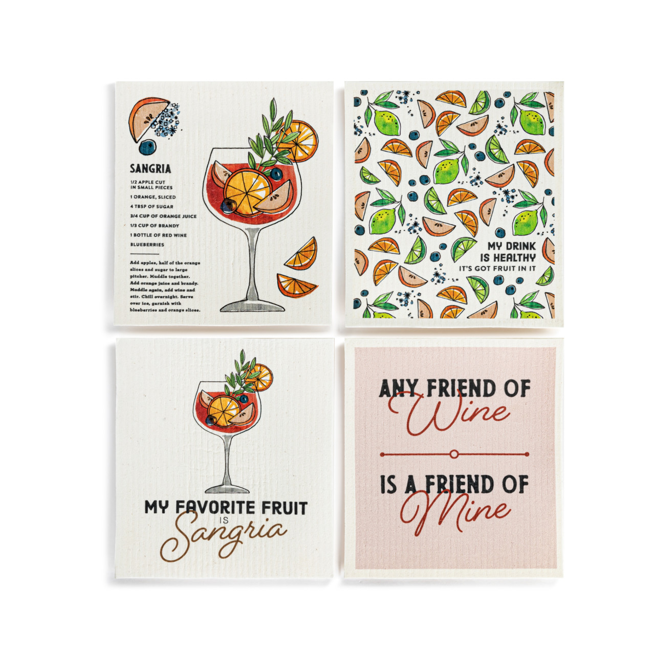 Biodegradable Dish Cloths Sangria - 4 Assorted thumbnail