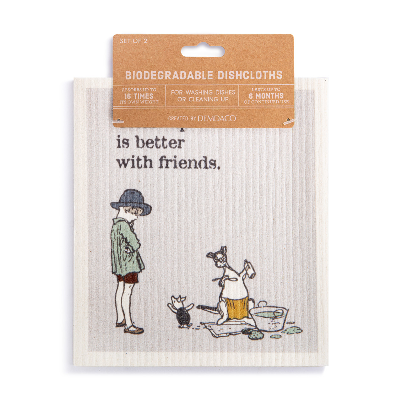 Biodegradable Dish Cloths Set of 2 - Better With Friends thumbnail