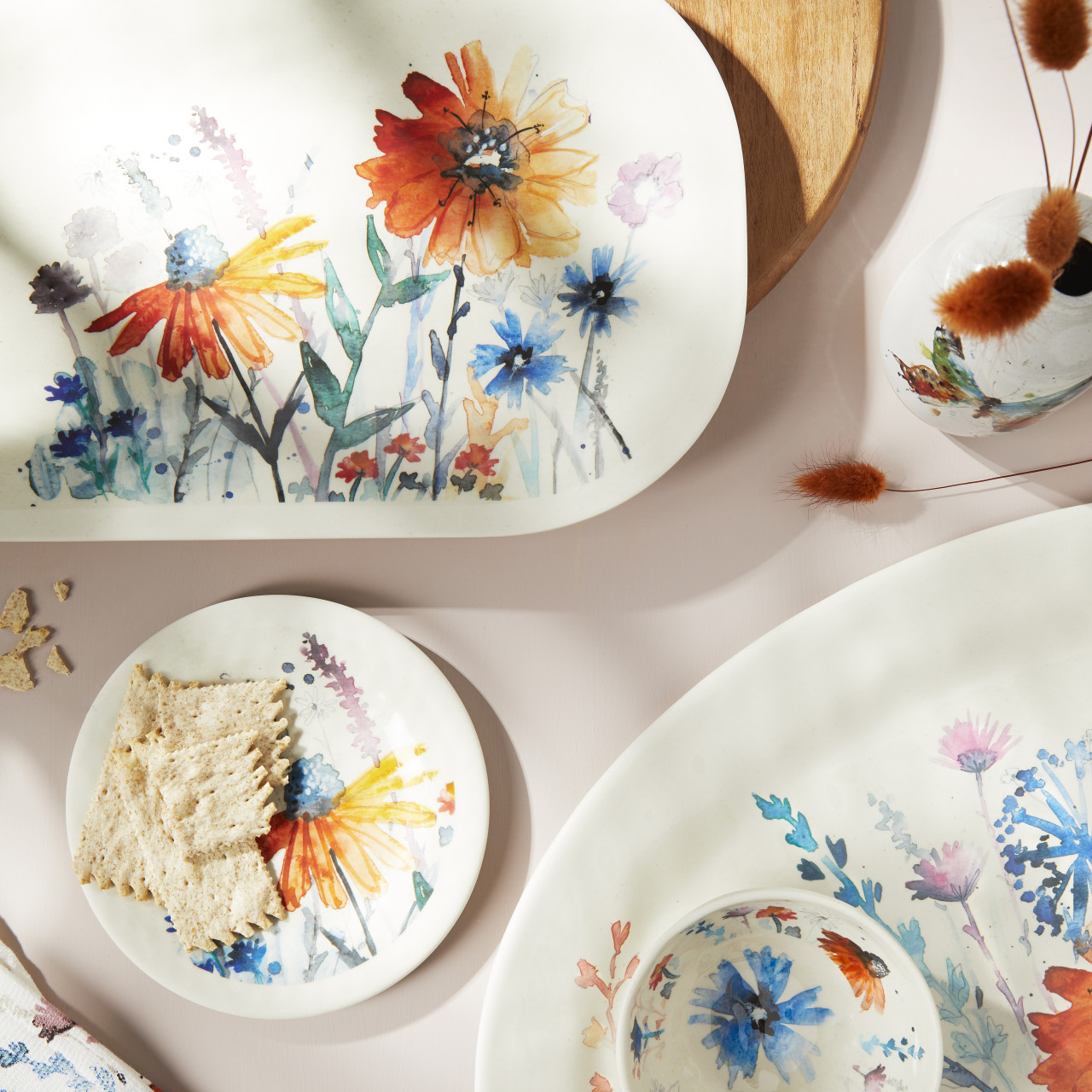 Meadow Flowers Melamine Appetizer Plates - Set of 4 thumbnail
