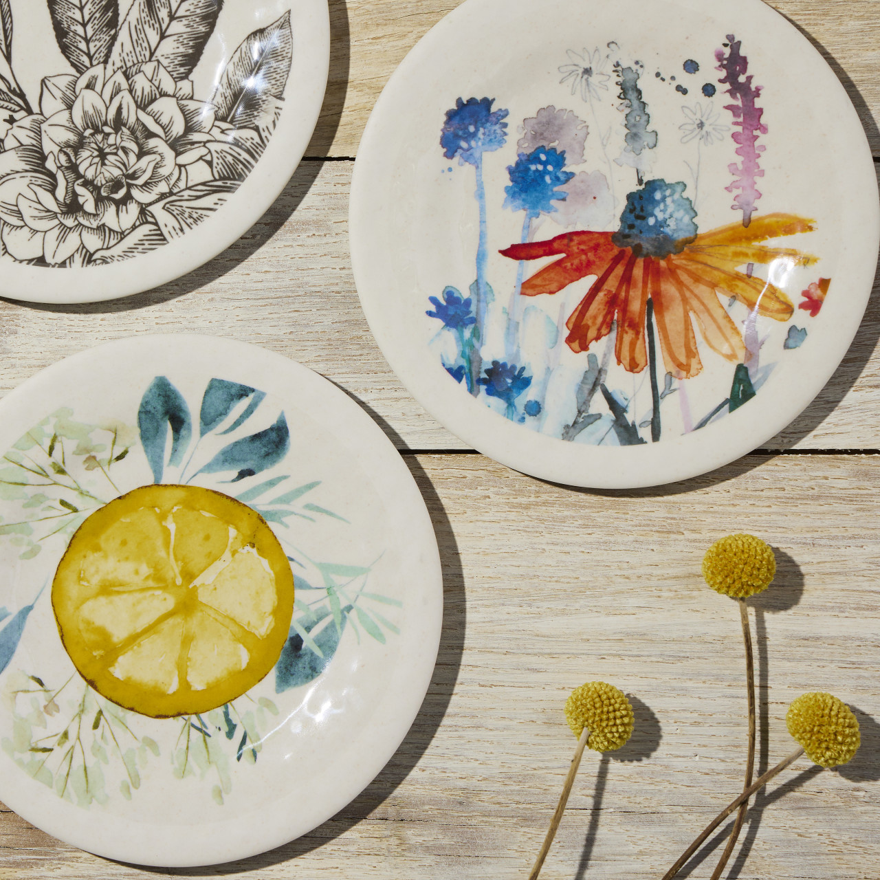 Meadow Flowers Melamine Appetizer Plates - Set of 4 thumbnail