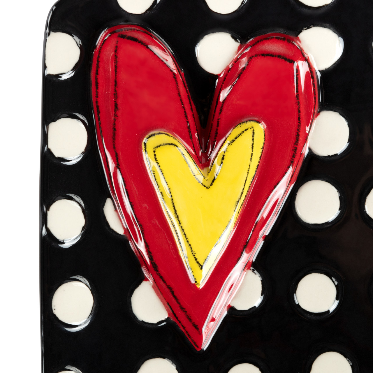 Tracy Pesche Heartful Home Black & White Dots Serving Platter 10.5" x 10.5" thumbnail