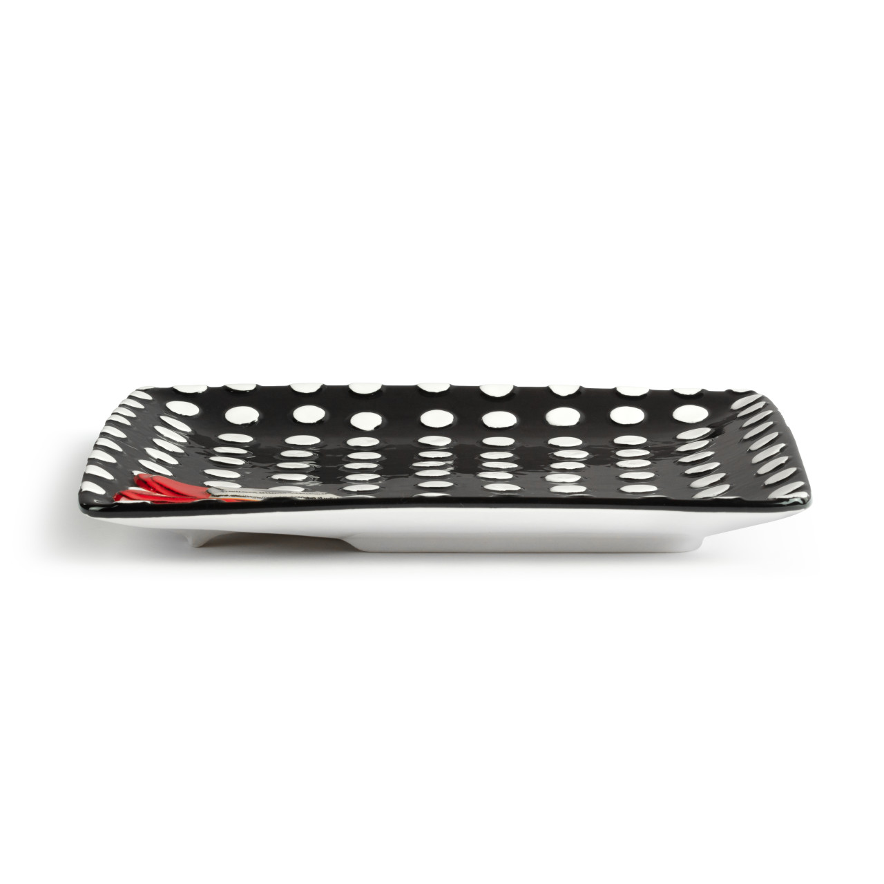 Tracy Pesche Heartful Home Black & White Dots Serving Platter 10.5" x 10.5" thumbnail