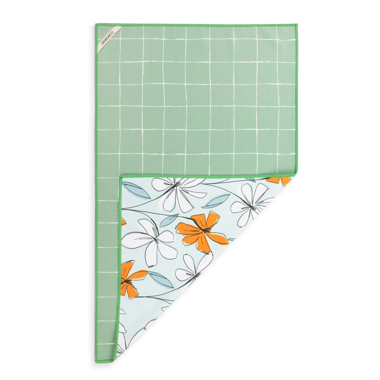Windowpane Floral Absorbent Reversible Towel - 18x30in thumbnail