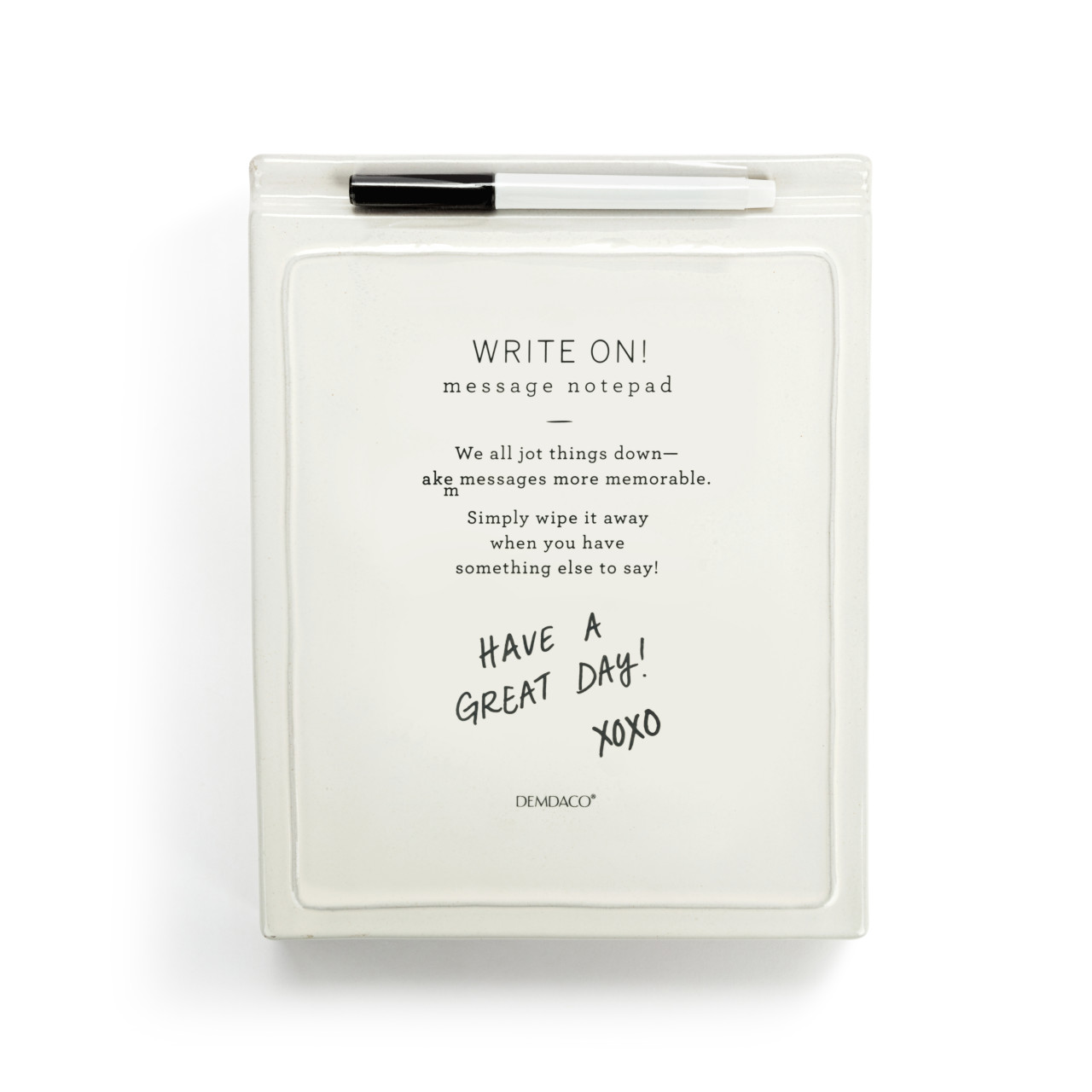 WRITE ON Collection Ceramic Notepad With Black Marker thumbnail