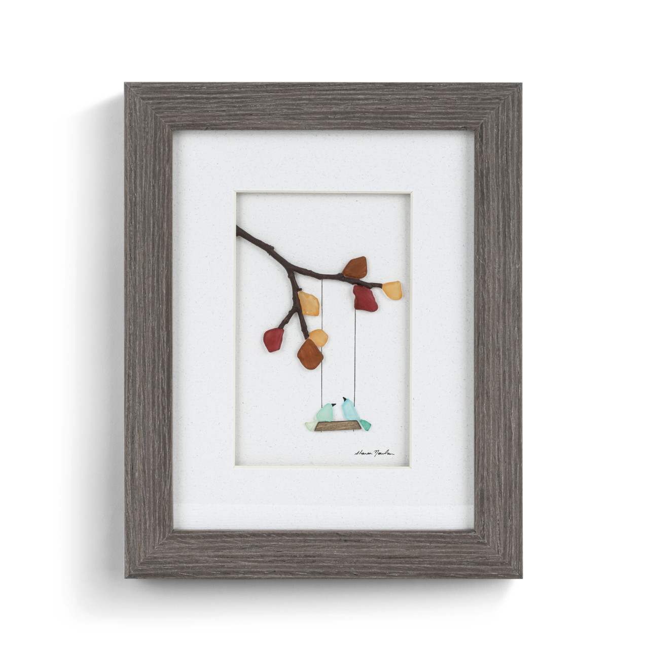 Sharon Nowlan Collection Autumn Birds on Swing Wall Art 8" x 10" thumbnail