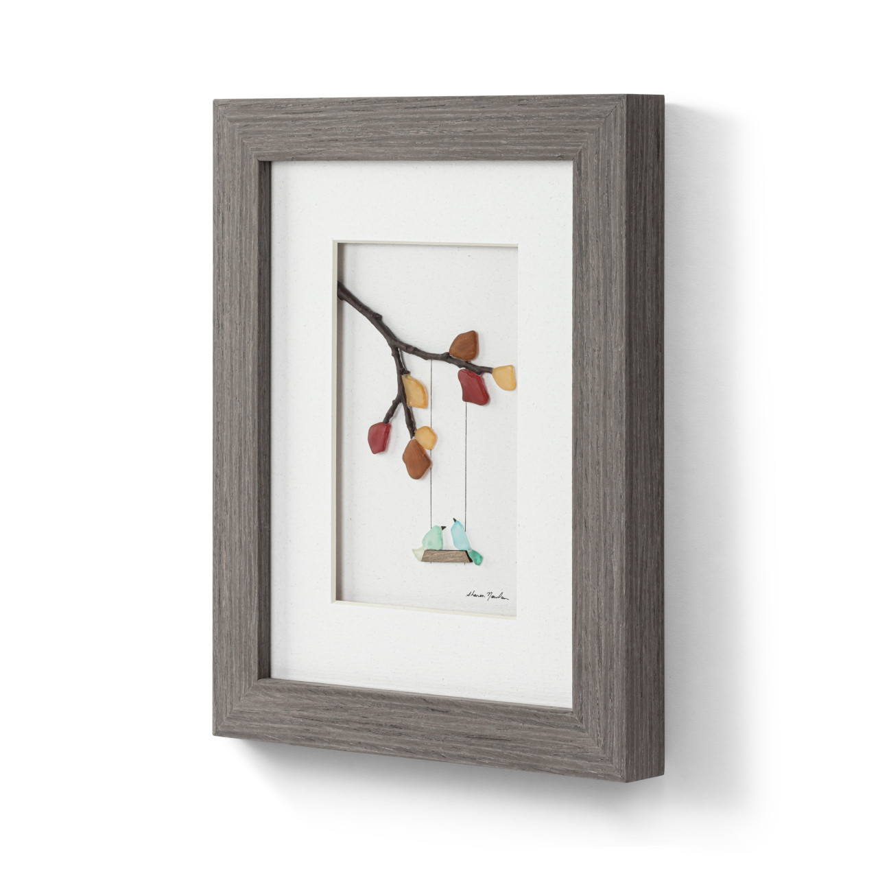 Sharon Nowlan Collection Autumn Birds on Swing Wall Art 8" x 10" thumbnail