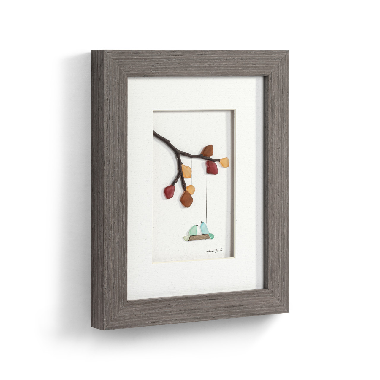 Sharon Nowlan Collection Autumn Birds on Swing Wall Art 8" x 10" thumbnail