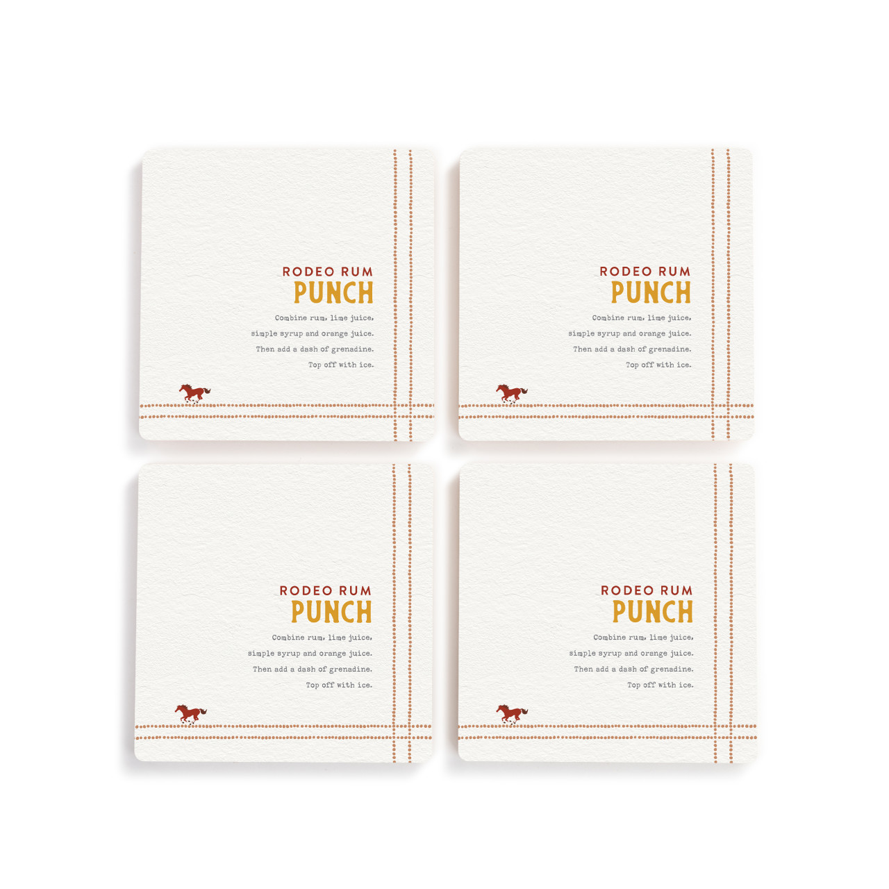 Recipes Rodeo Rum Punch Coasters - S4 thumbnail