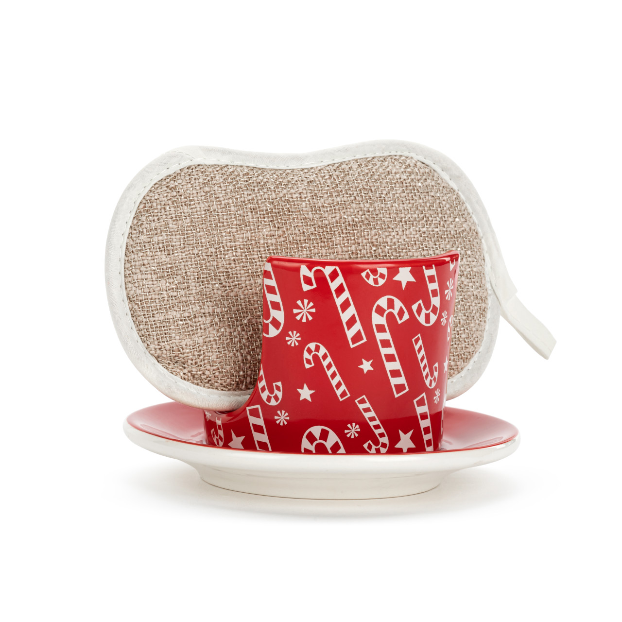 Candy Canes Soap Dish with Sponge thumbnail