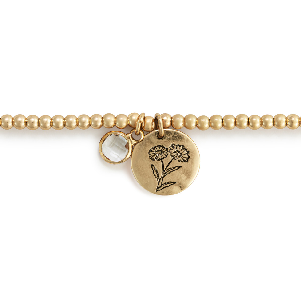 Birthstone Charm Bracelet - April thumbnail