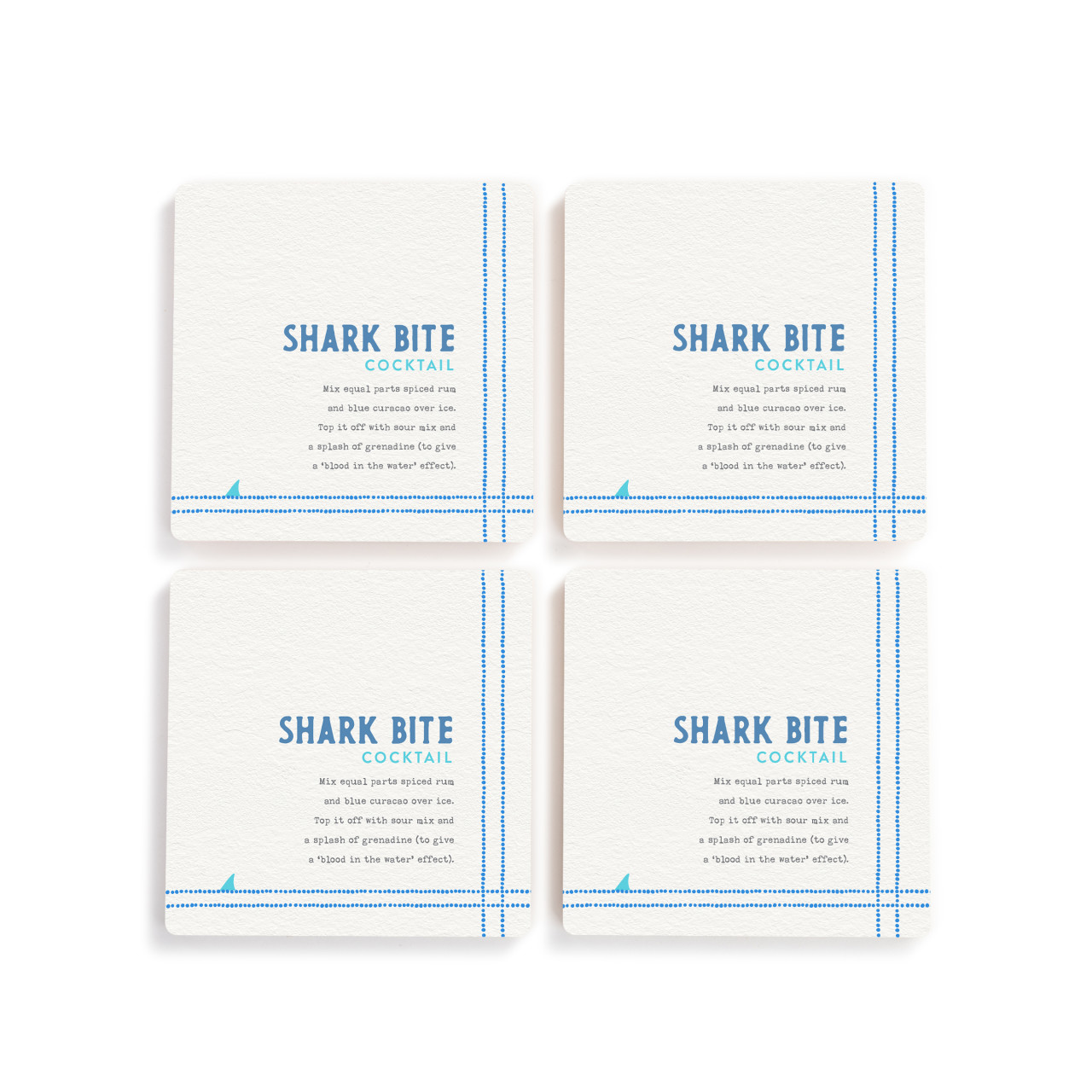 Recipes Shark Bite Cocktail Coasters -S4 thumbnail