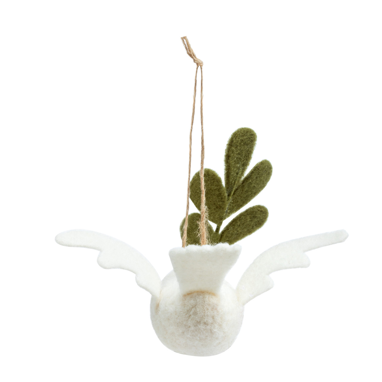 Felted Cream Dove Ornament thumbnail
