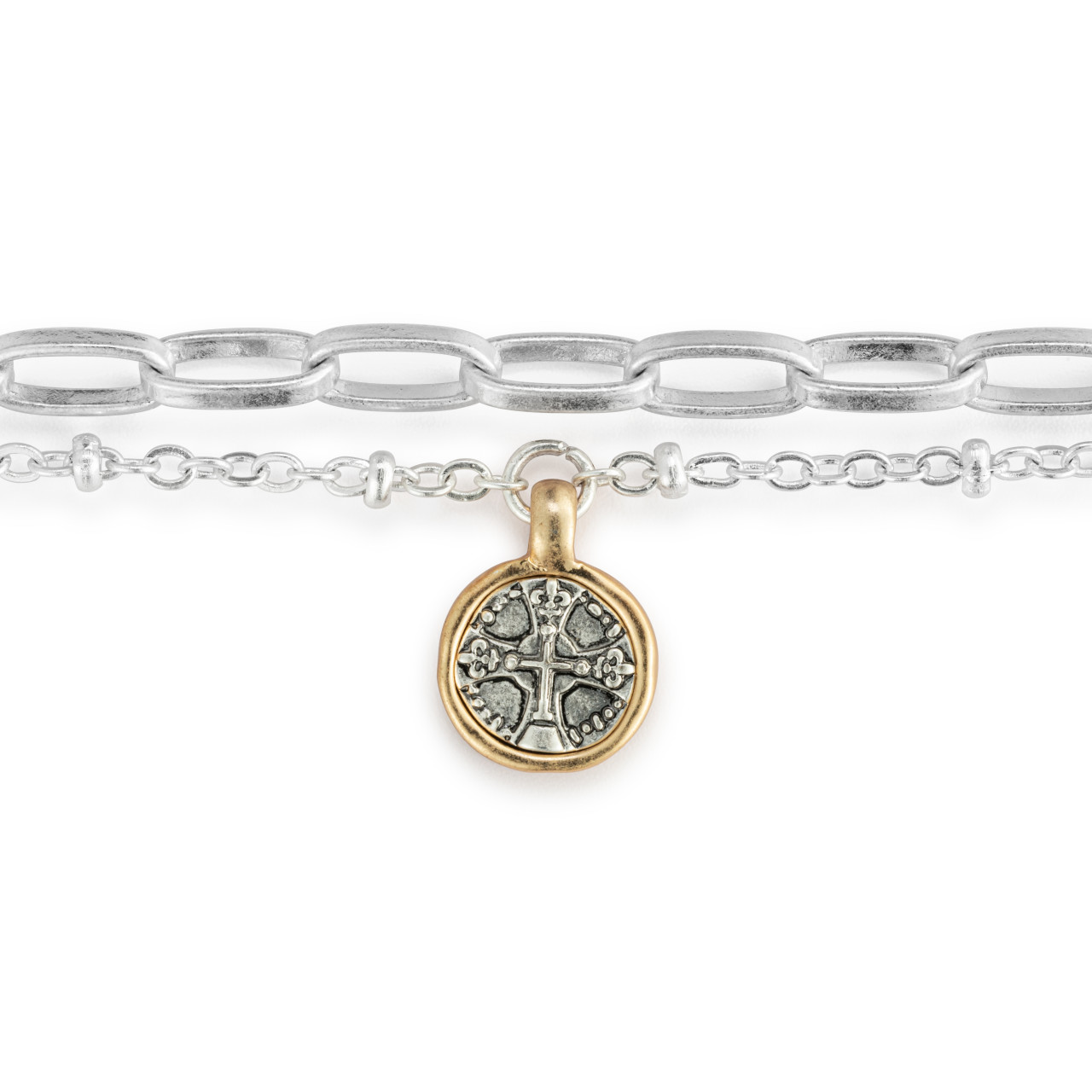 Wrapped in Prayer Layer Bracelet - Silver thumbnail