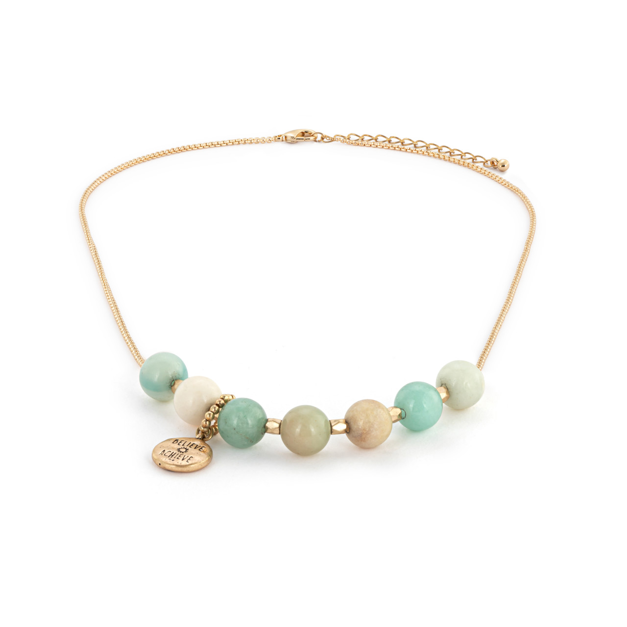 7 Days Tracker Necklace - Turquoise and Gold thumbnail
