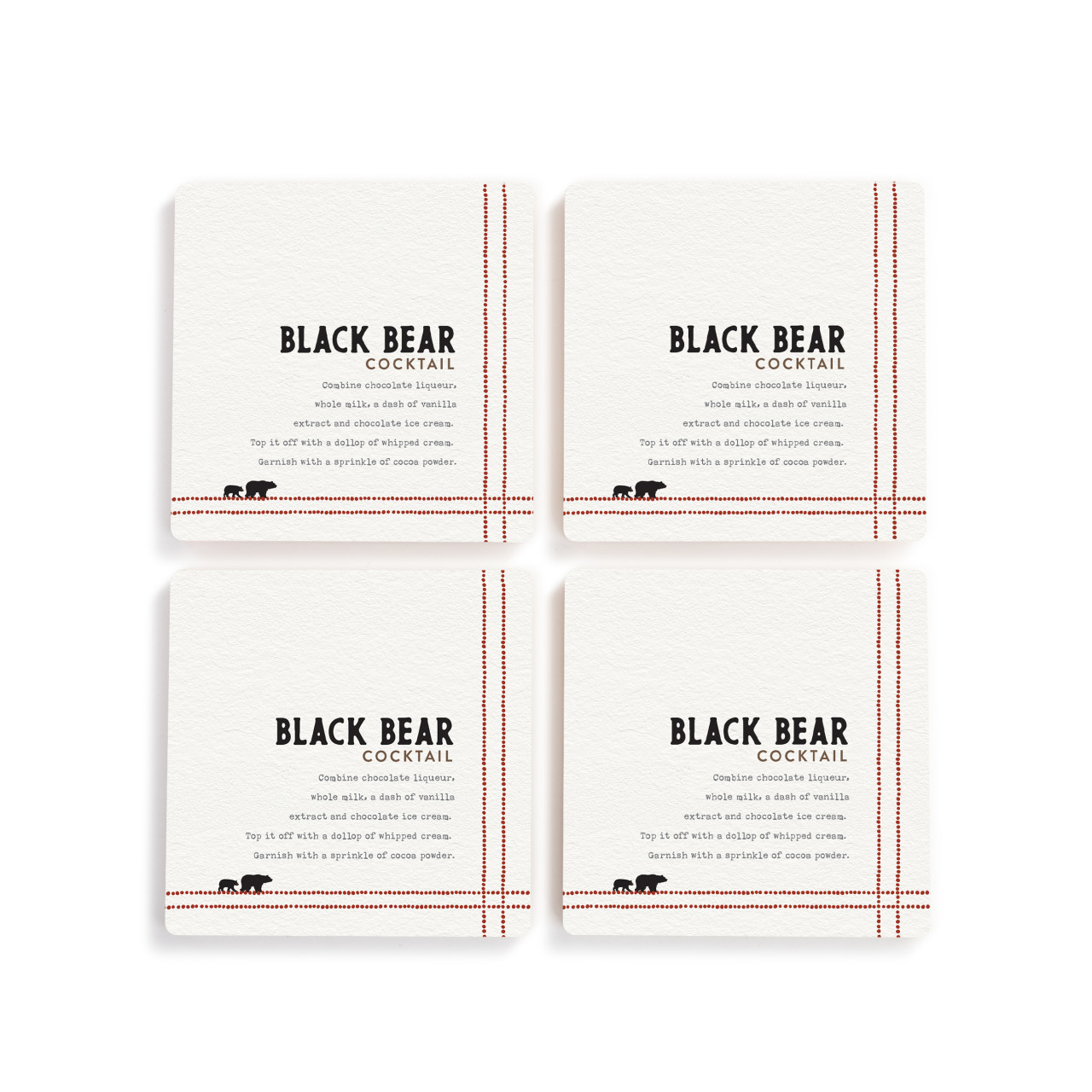 Recipes Black Bear Coasters - Set of 4 thumbnail
