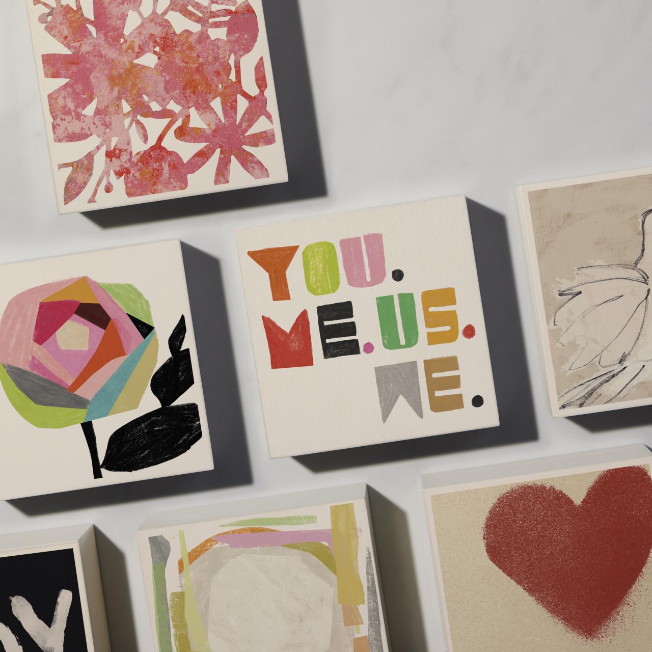 Abstract Rose Wall Art - 4"sq thumbnail