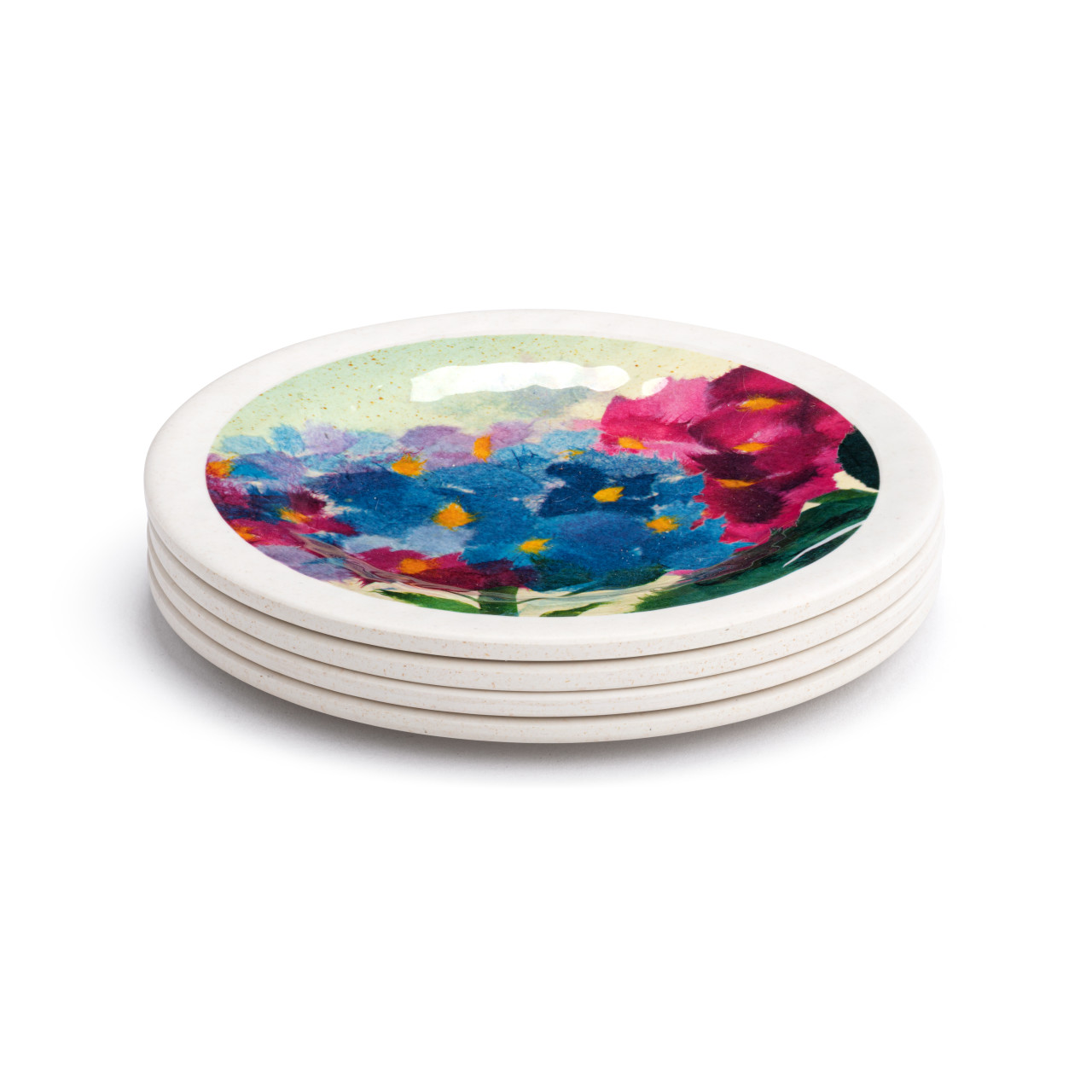 Hydrangea Ajisai Melamine Appetizer Plates - Set of 4 thumbnail