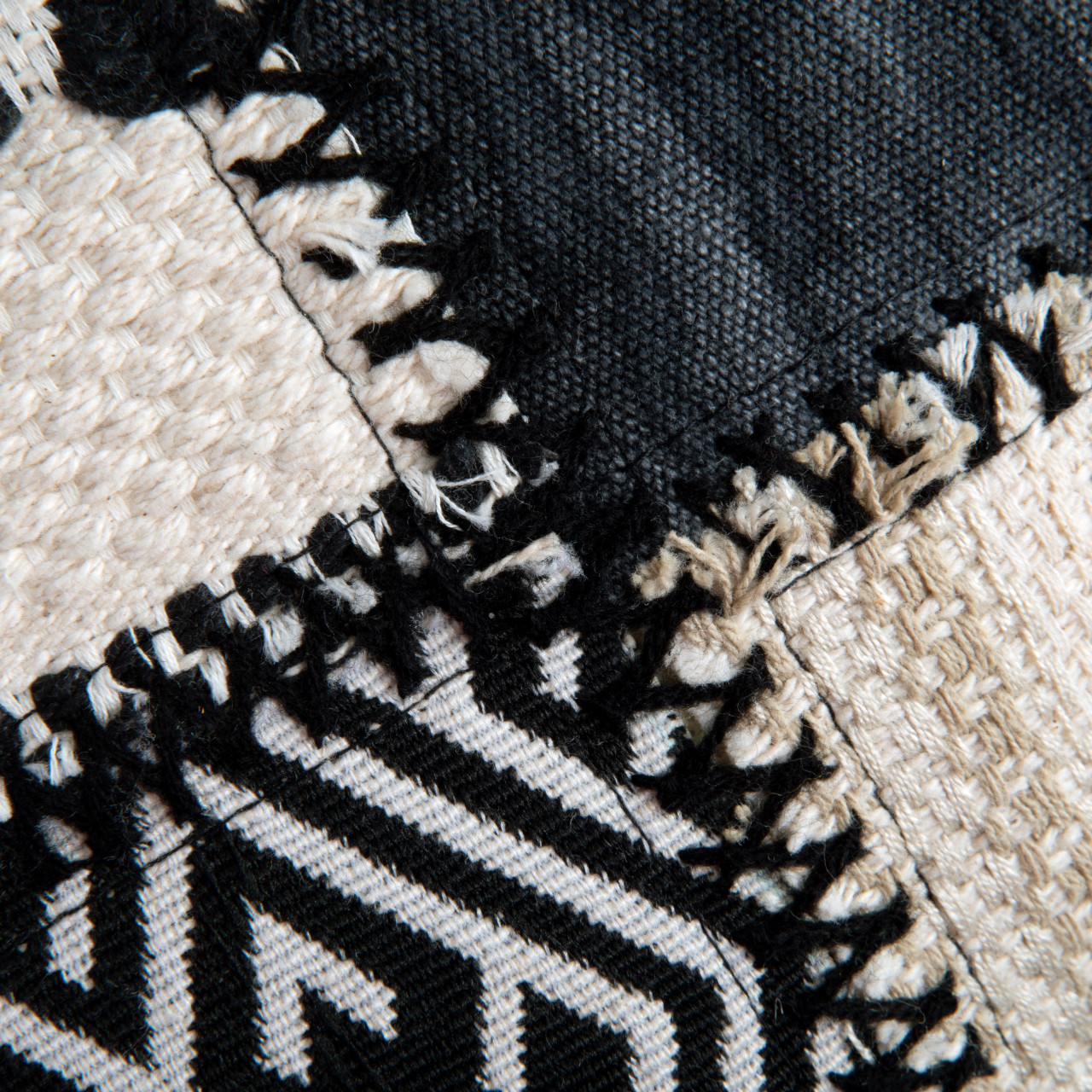 Your Journey Black and Cream Pillow thumbnail