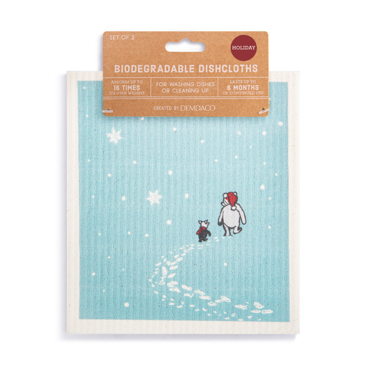 Holiday Biodegradable Dish Cloths Set of 2 - Sweeter Than Hunny thumbnail