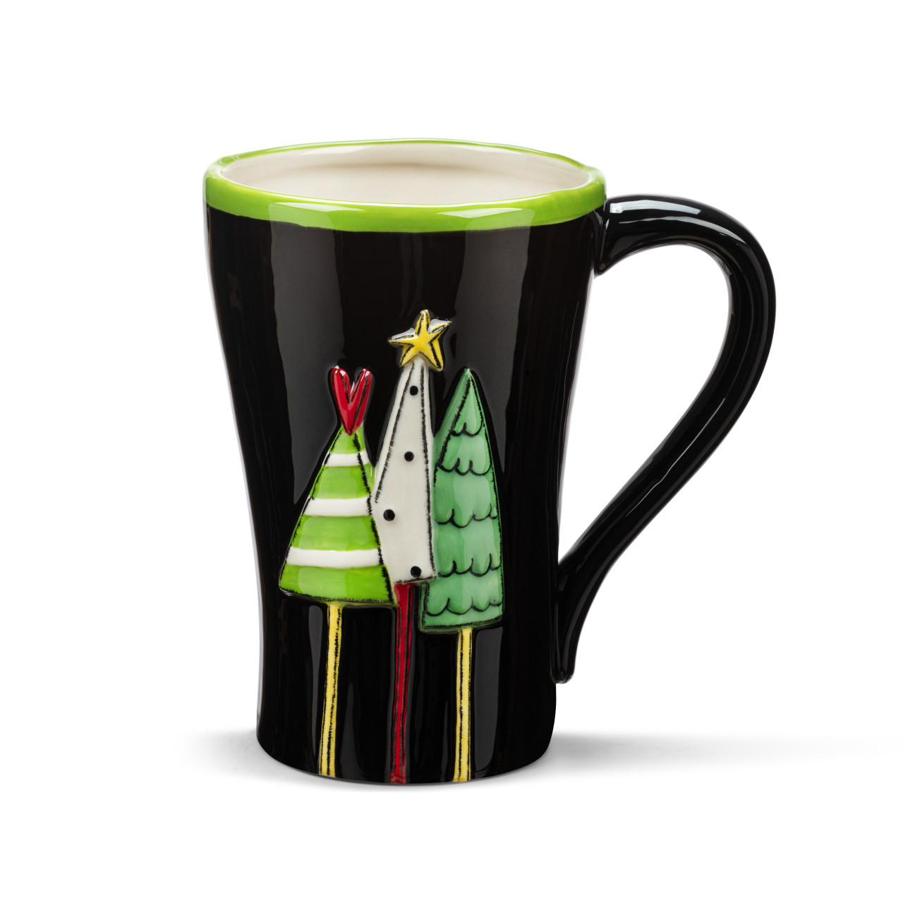 Tracy Pesche Black Stoneware Evening Trees Mug 16oz thumbnail