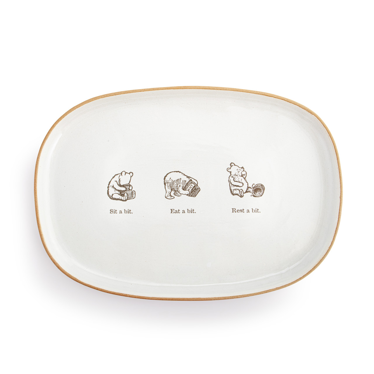 Winnie-the-Pooh Eat a Bit Ceramic Oval Serving Platter 15.5" x 11" thumbnail