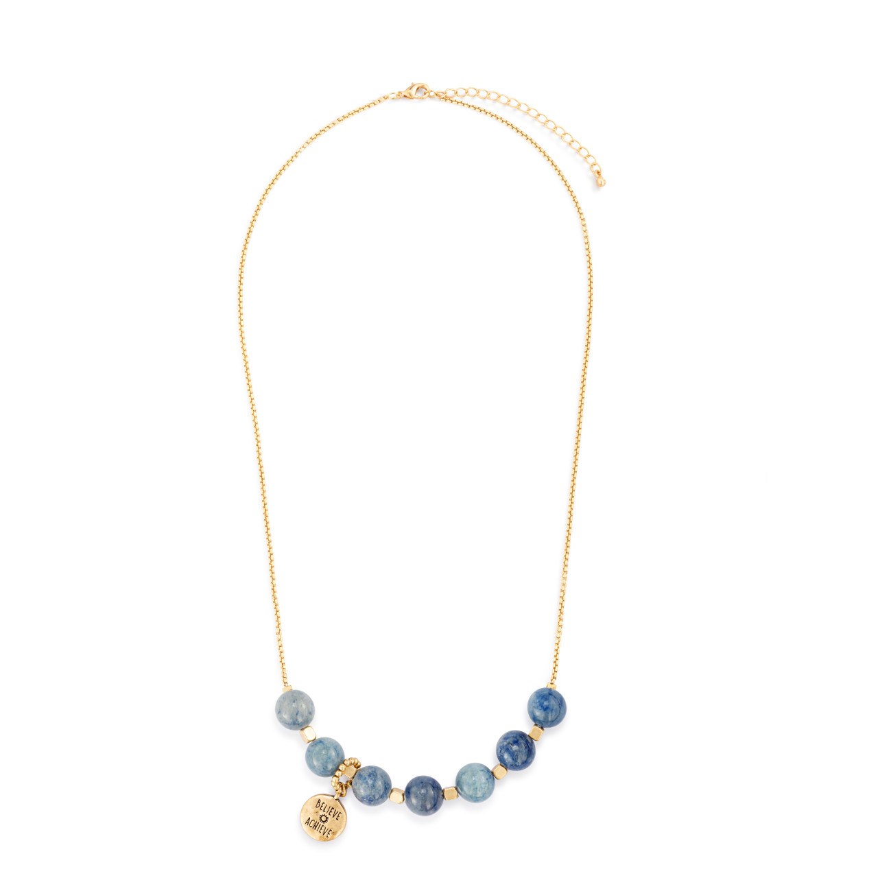 7 Days Tracker Necklace - Indigo and Gold thumbnail