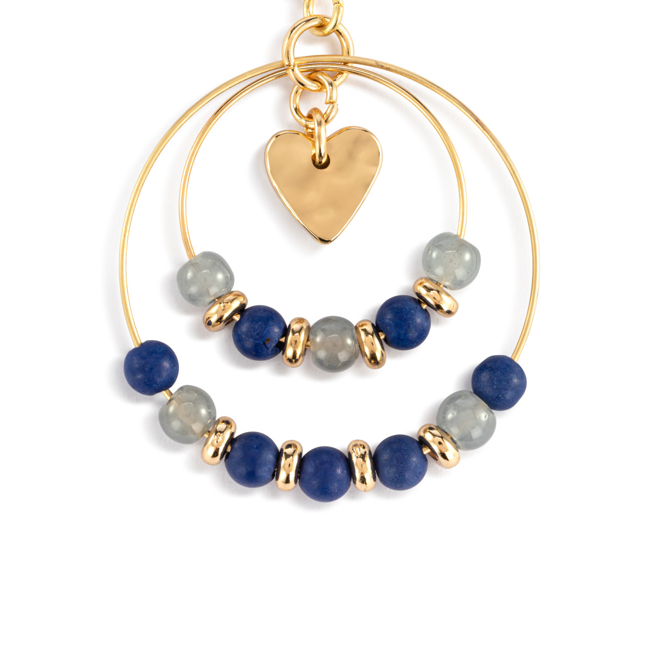 Beaded Love Earrings - Indigo thumbnail