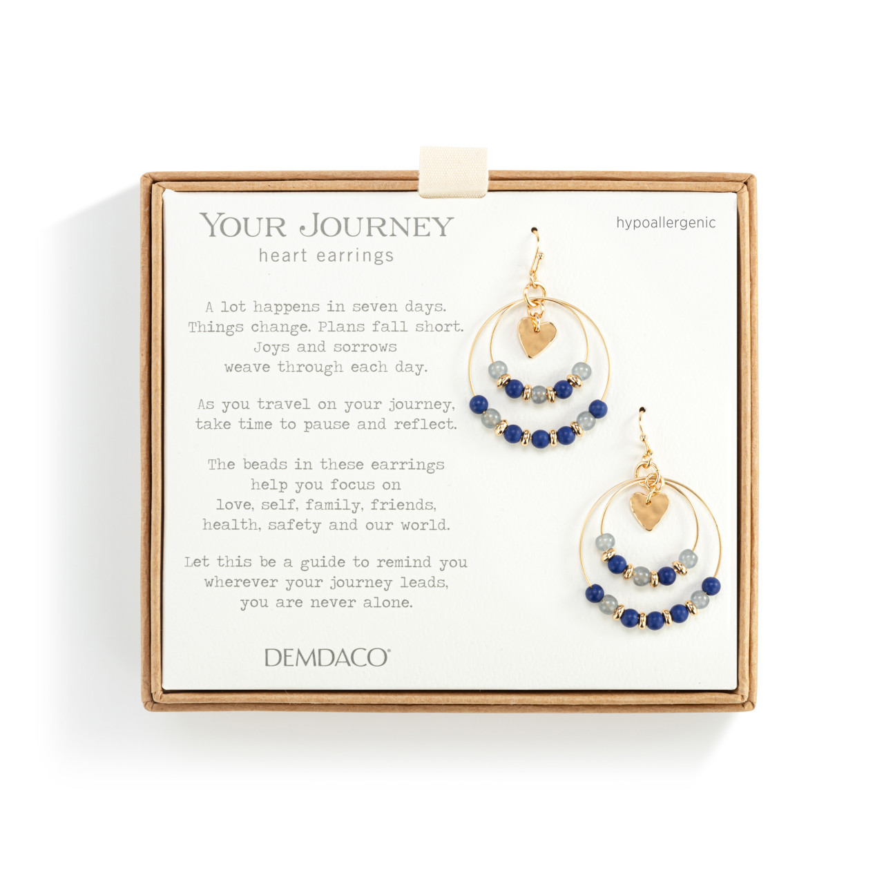 Beaded Love Earrings - Indigo thumbnail