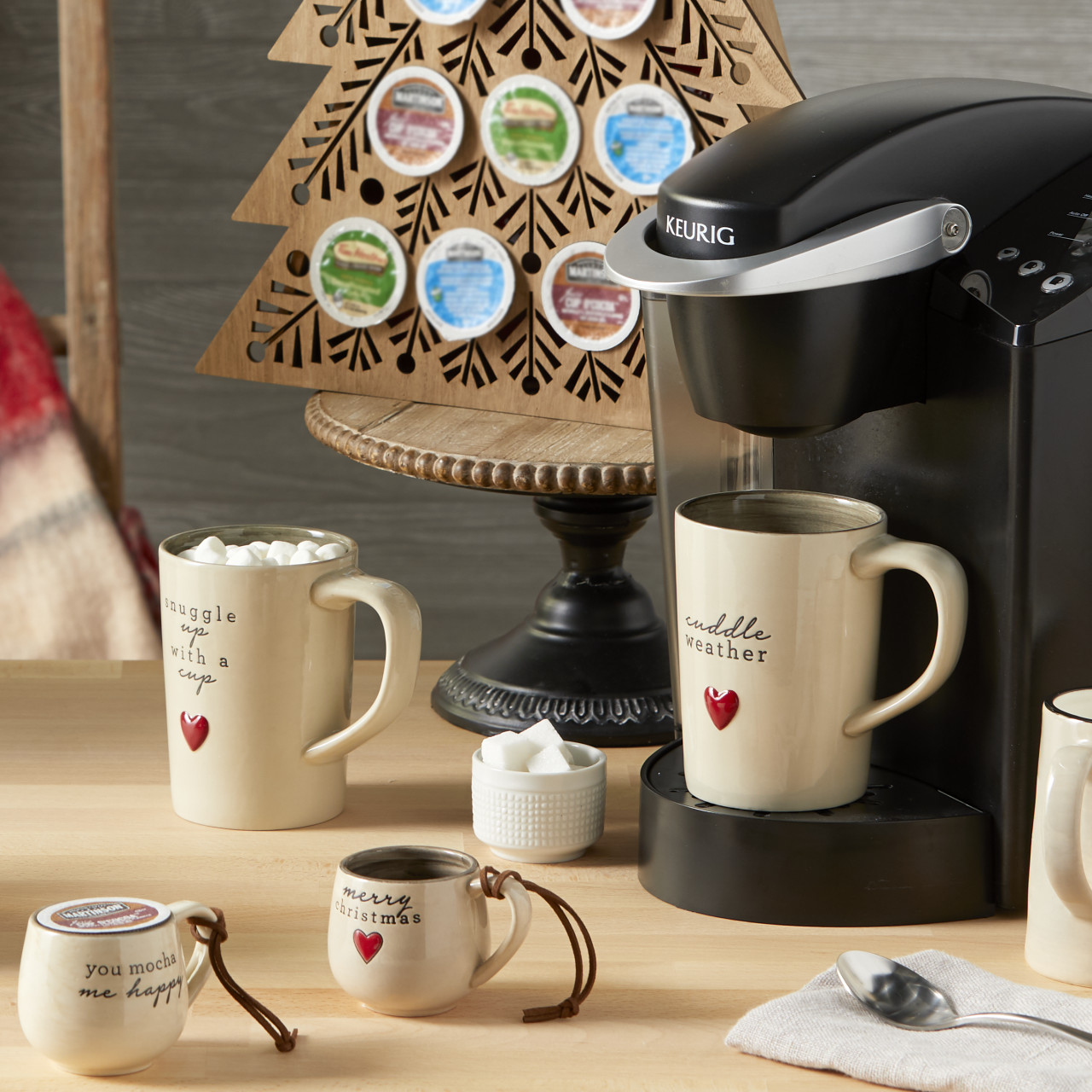 Love Coffee Pod Mug Ornaments - 3 Assorted thumbnail