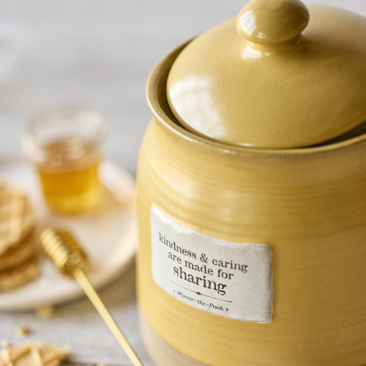 Winnie-the-Pooh Yellow Stoneware Kindness Hunny Pot 4.5" x 5.5" x 5.5" thumbnail