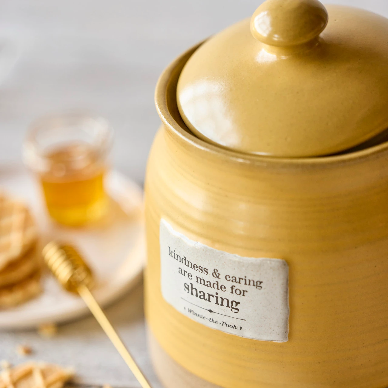 Winnie-the-Pooh Yellow Stoneware Kindness Hunny Pot 4.5" x 5.5" x 5.5" thumbnail