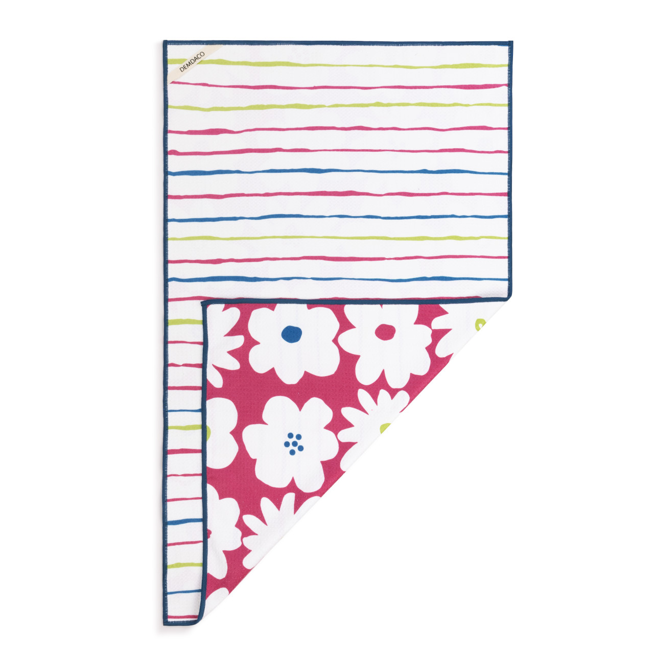 Fuchsia Floral Absorbent Reversible Towel - 18x30in thumbnail