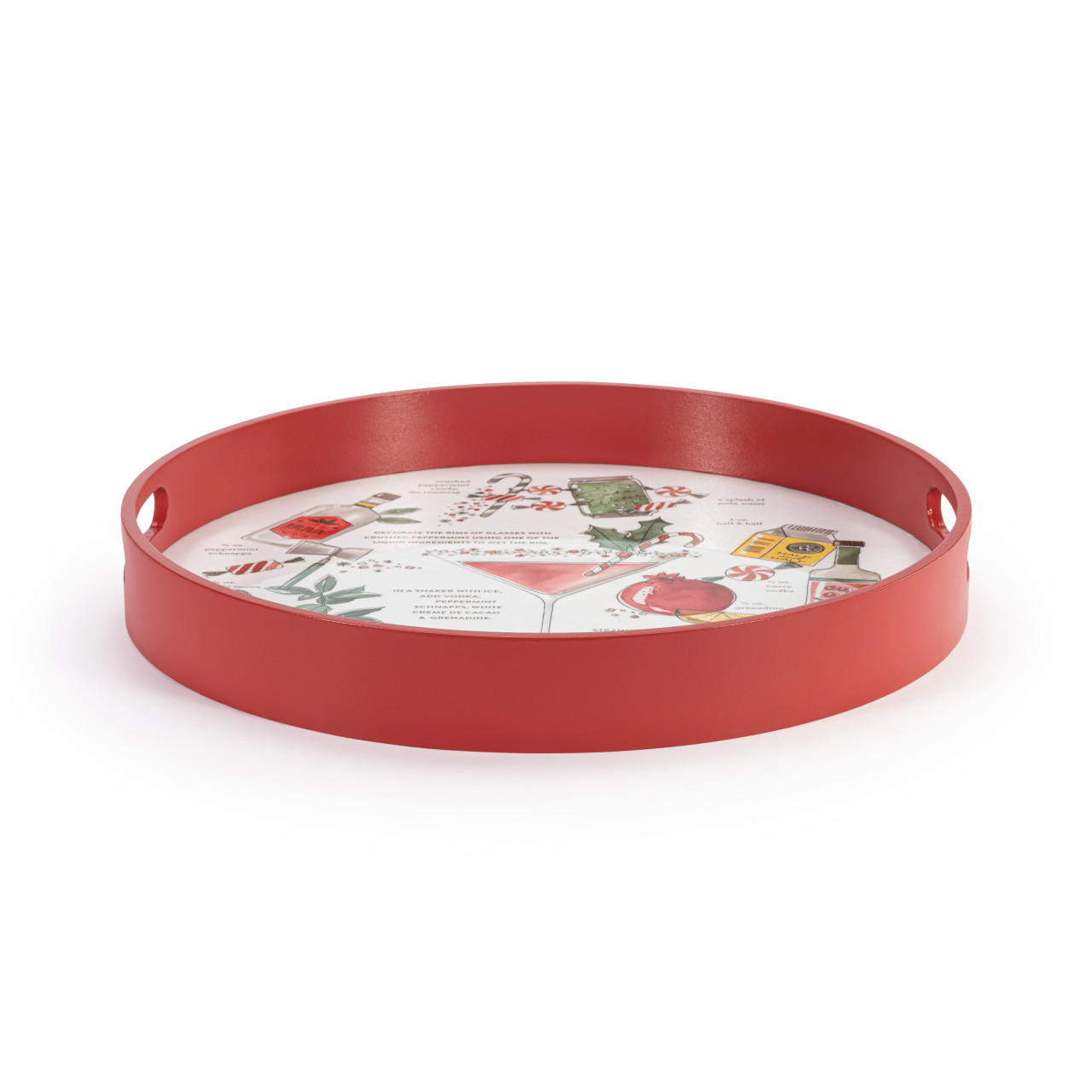 Candy Cane Cocktail Round Serve Tray thumbnail