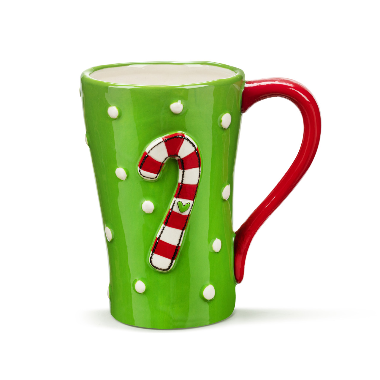 Tracy Pesche Green Stoneware Candy Cane Mug 16oz thumbnail