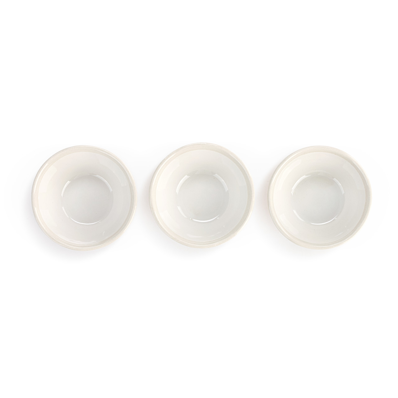 White Stoneware Faith Small Bowls 3 Assorted 4" x 2" x 4" thumbnail
