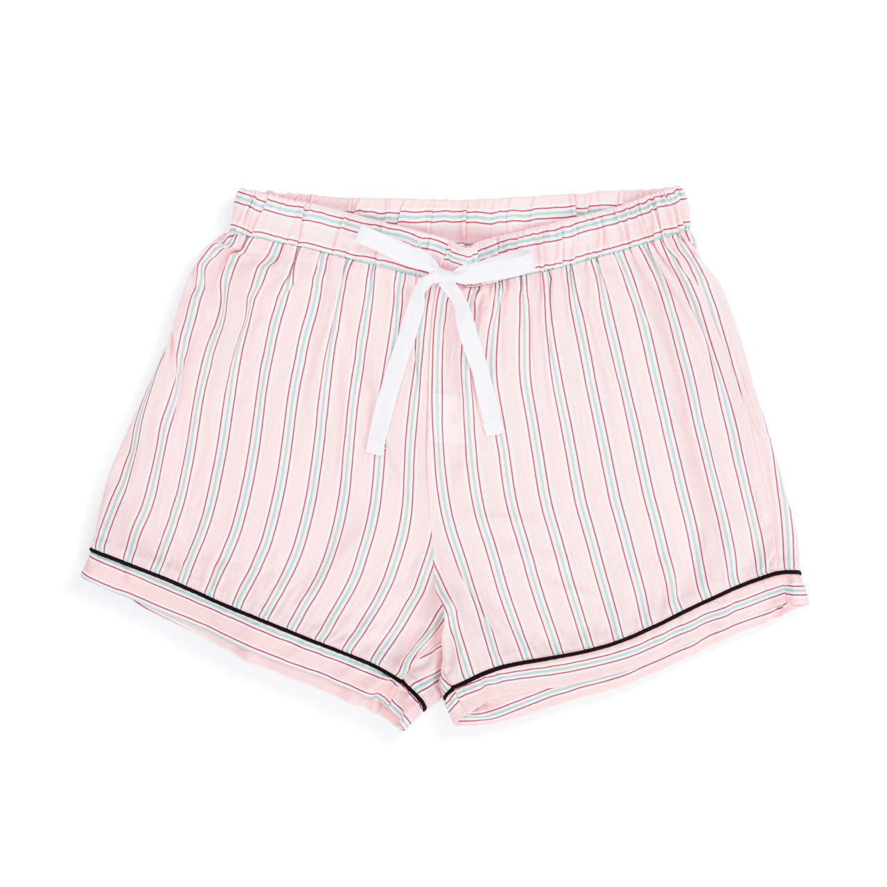 Short Sleeve Top and Shorts Pajama Set - Pink Stripe thumbnail