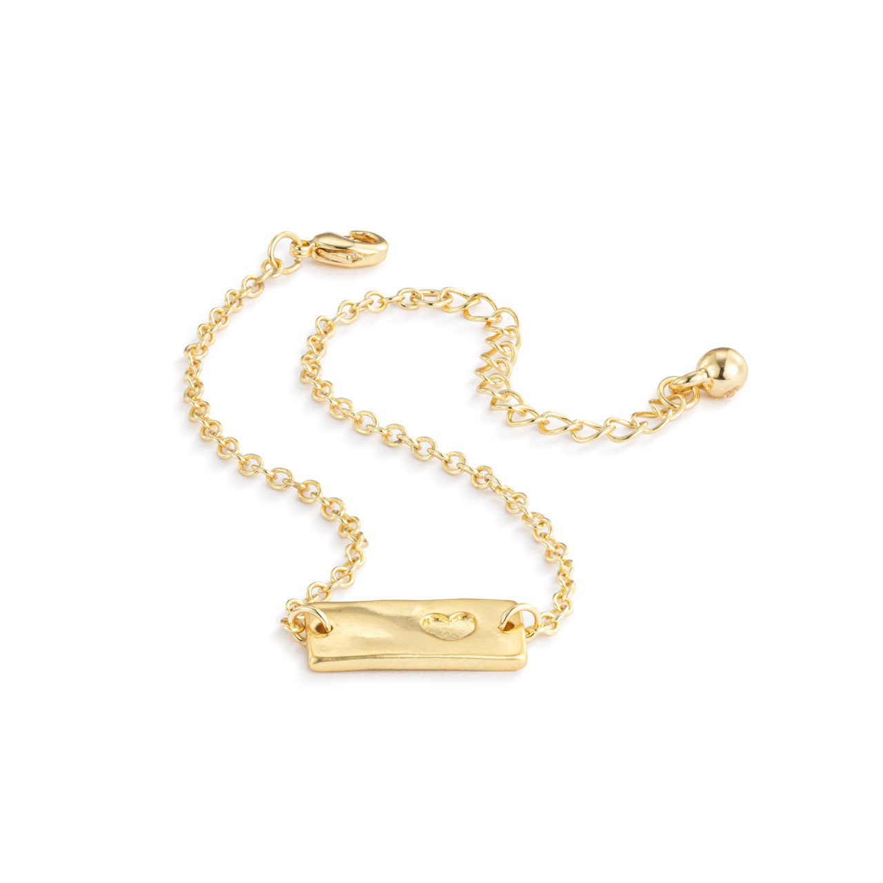 Heart Charm Gold Bracelet 6.5in thumbnail